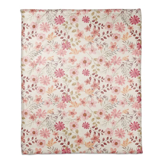 Mother's Day Florals Coral Fleece Blanket